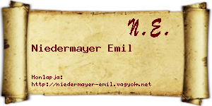 Niedermayer Emil névjegykártya